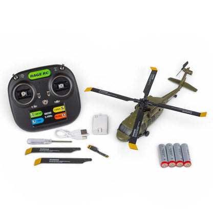 Rage RC Hero-Copter BL, 4-Blade RTF Helicopter; Army