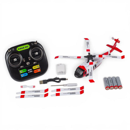 Rage RC Hero-Copter BL, 4-Blade RTF Helicopter; Coast Guard