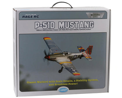Rage RC P-51D Mustang Brushless Micro Warbird RTF Electric Airplane (500mm) w/Pass