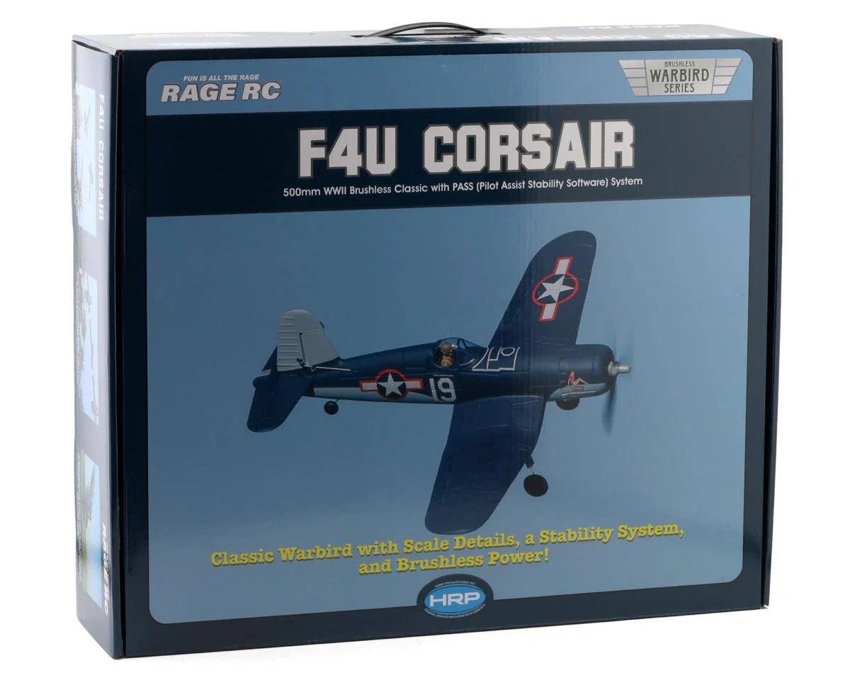 RAGE F4U Corsair Brushless Micro Warbird RTF Electric Airplane (500mm) w/Pass System