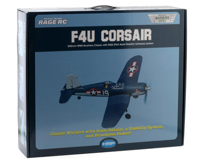 RAGE F4U Corsair Brushless Micro Warbird RTF Electric Airplane (500mm) w/Pass System