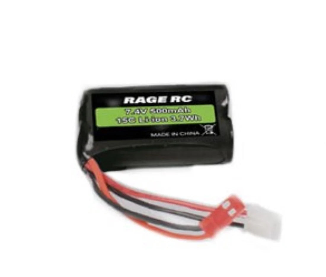 Rage RC 2S 7.4v, 500mAh Li-ion Battery; LightWave
