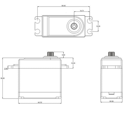 SRT W45 Standard HV Coreless Waterproof Servo, .18sec / 624.9oz @ 8.4V