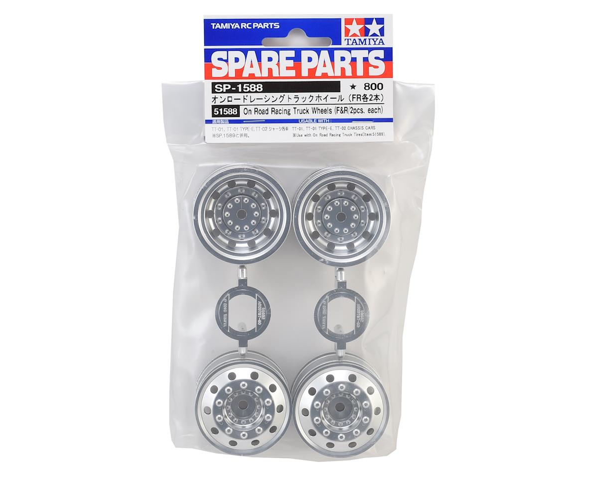 Tamiya TT-01 Type-E Racing Truck Wheels (Matte Chrome) (4) w/12mm Hex