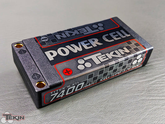 Tekin Titanium Power Cell 1S Shorty LiPo Battery 160C (3.7V/7400mAh) w/5mm Bullets TEKTT1650