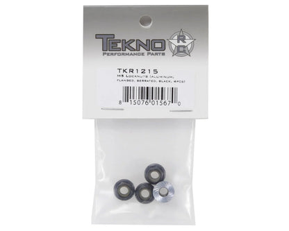 Tekno RC M5 Aluminum Serrated Flanged Locknut (Black) (4)