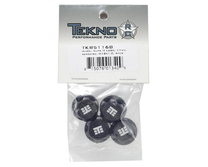 Tekno RC 17mm Aluminum "T Logo" Covered Serrated Wheel Nut (Gun Metal) (4)