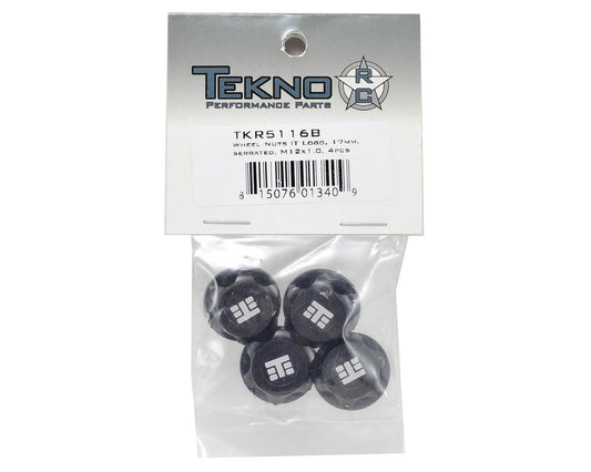Tekno RC 17mm Aluminum "T Logo" Covered Serrated Wheel Nut (Gun Metal) (4)