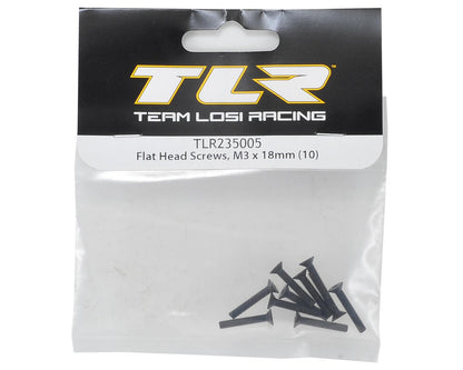 M3x18mm Flat Head Hex Screw (10) TLR