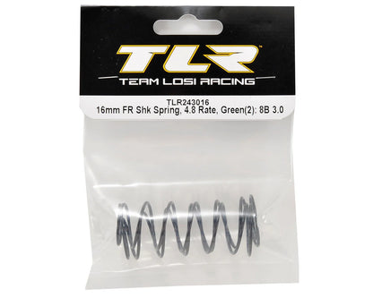 Team Losi Racing 16mm Front Shock Spring Set (Green - 4.8 Rate) (2)