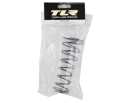 Team Losi Racing 5IVE-B Rear Shock Spring (2) (Green - 5.1 lb Rate)