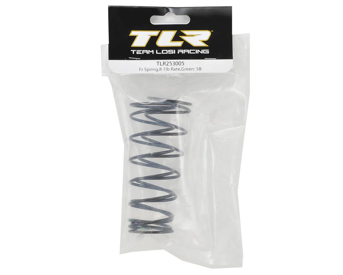 Team Losi Racing 5IVE-B Front Shock Spring (2) (Green - 8.1 lb Rate)