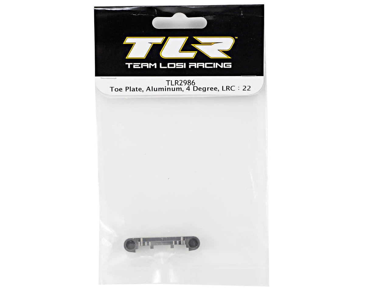 Team Losi Racing Aluminum 4° Low Roll Center Toe Plate (TLR 22)