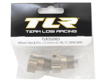 Team Losi Racing +2.5mm 5IVE Front/Rear Wheel Hex Set w/Pin (2)