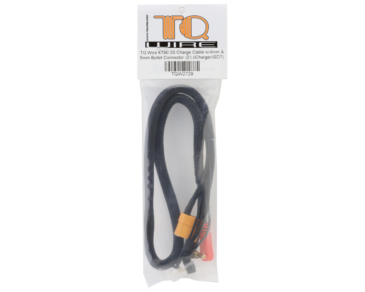 TQ Wire XT90 2S Charge Cable w/4mm & 5mm Bullet Connector (2') (iCharger/iSDT)