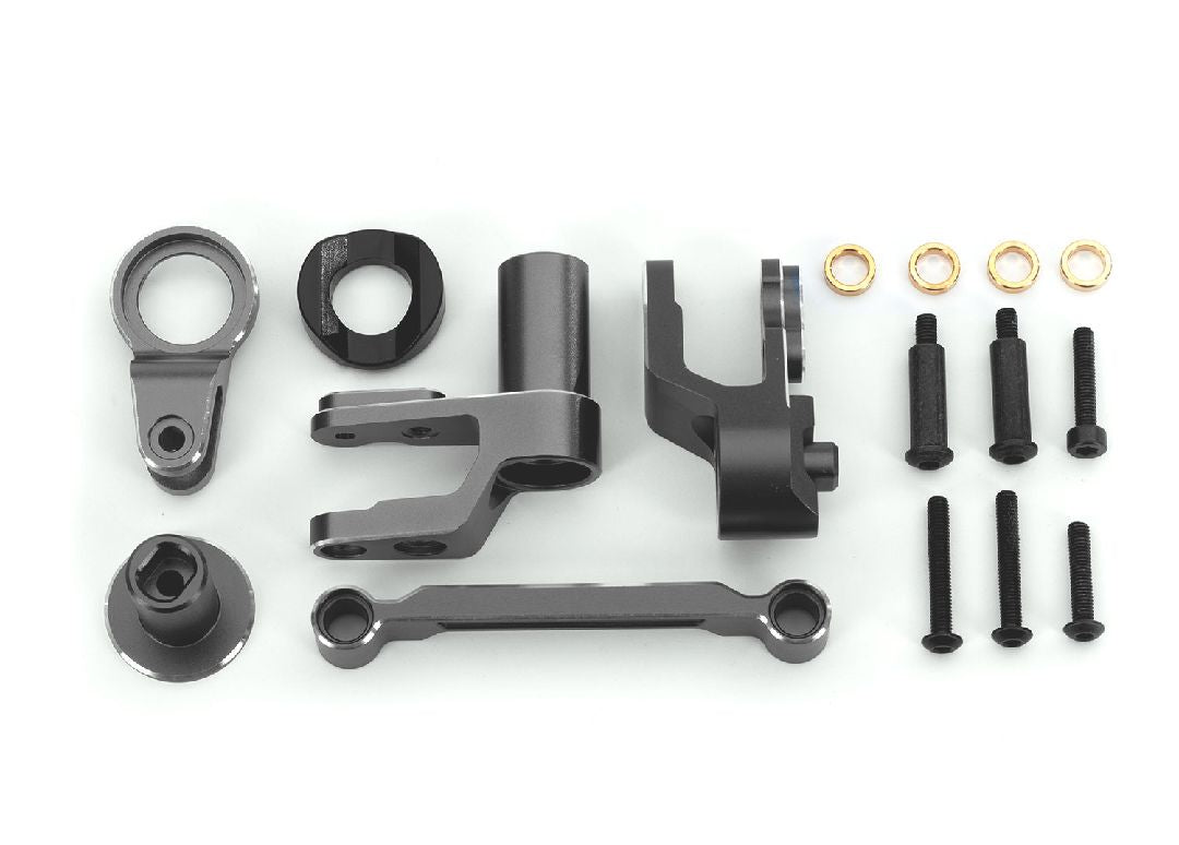 Traxxas Steering bellcranks, draglink, blue-anodized aluminum