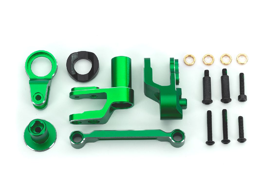 Traxxas Steering bellcranks, draglink, blue-anodized aluminum