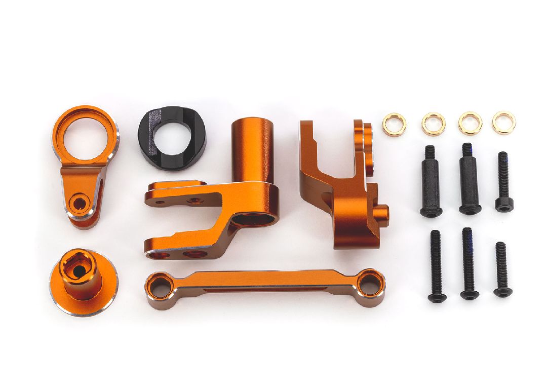 Traxxas Steering bellcranks, draglink, blue-anodized aluminum