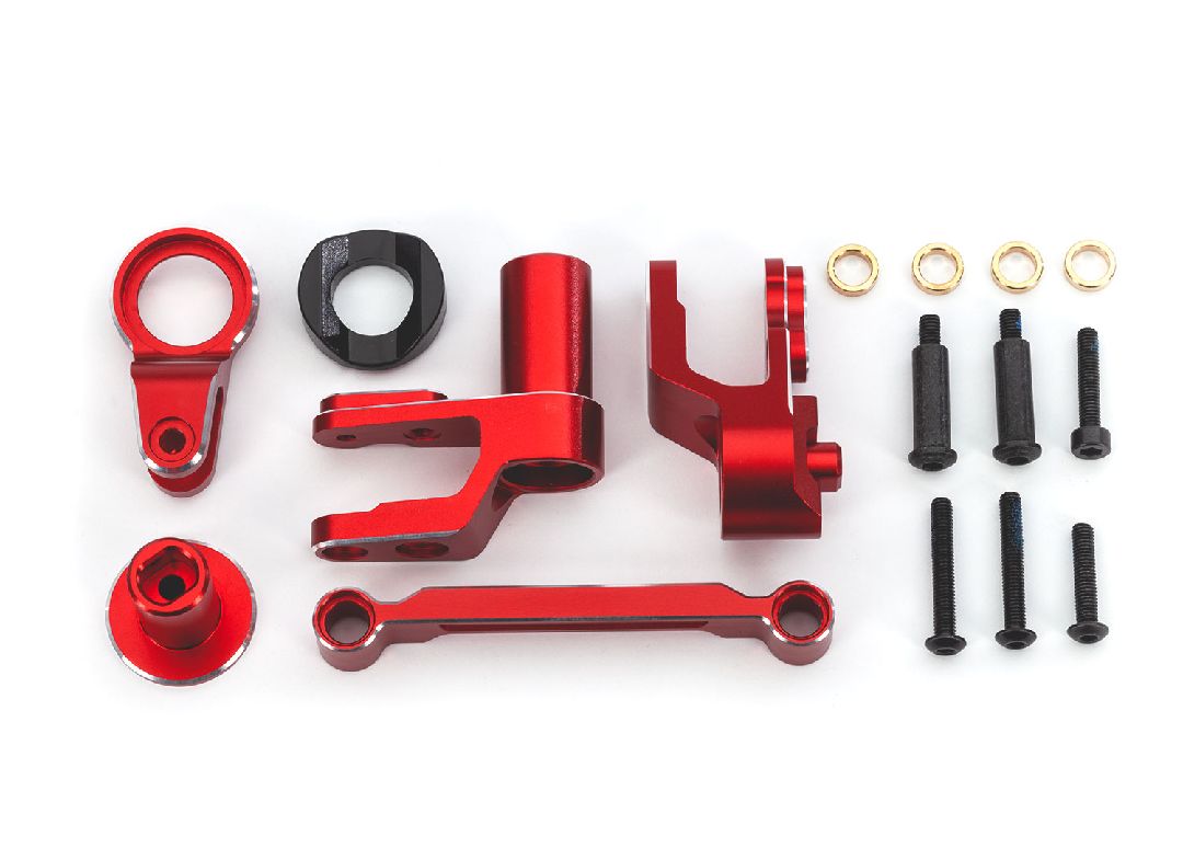 Traxxas Steering bellcranks, draglink, blue-anodized aluminum