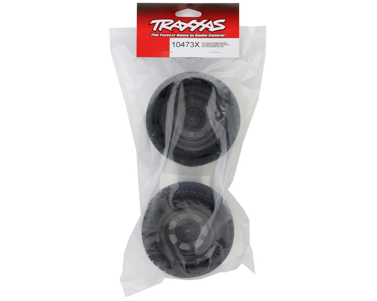 Traxxas Slash® Modified Hoosier® Pre-Mounted Dirt Oval Tires (Grey) (2) (Front)