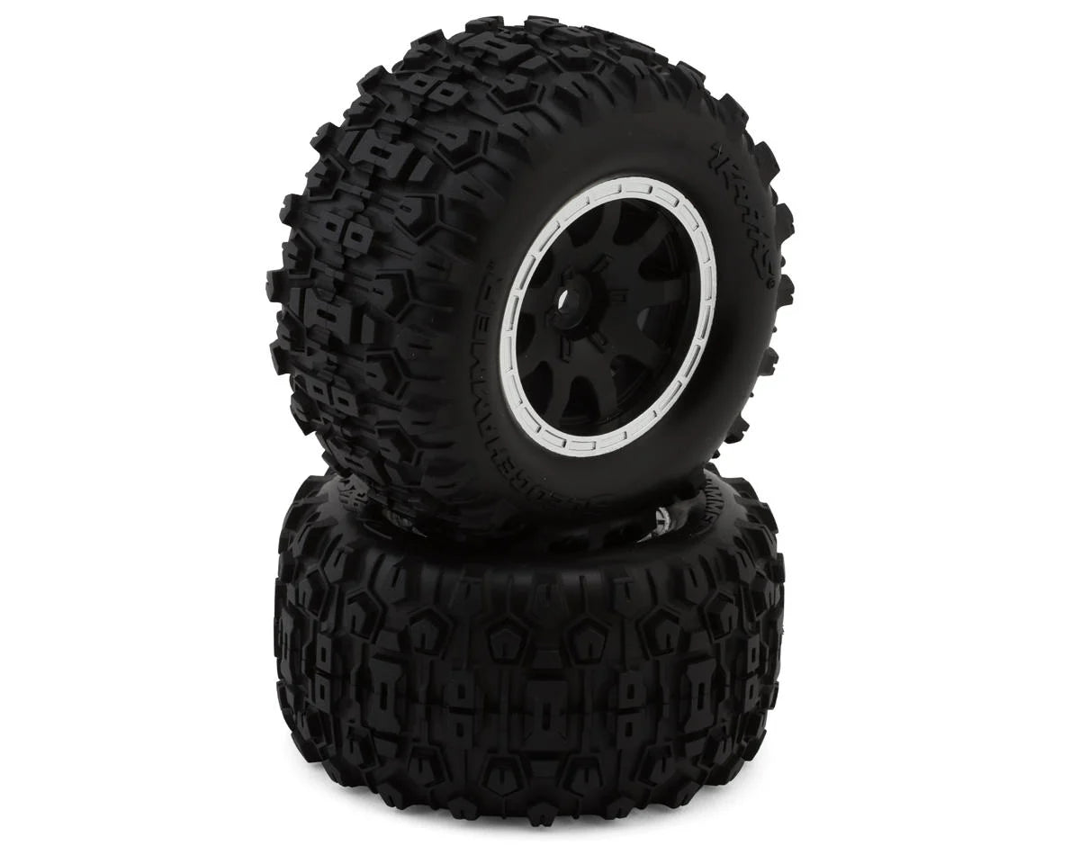Traxxas Mini Maxx® Sledgehammer Rear Pre-Mounted Tires (Black) (2)