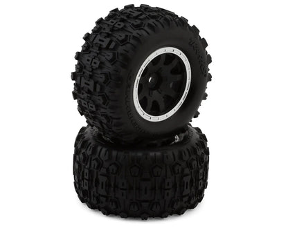 Traxxas Mini Maxx® Sledgehammer Rear Pre-Mounted Tires (Black) (2)
