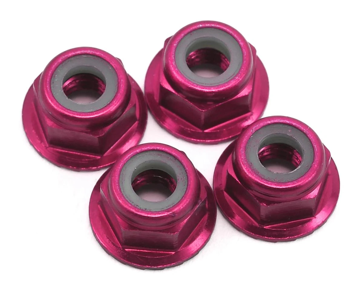 Traxxas 4mm Aluminum Flanged Serrated Nuts