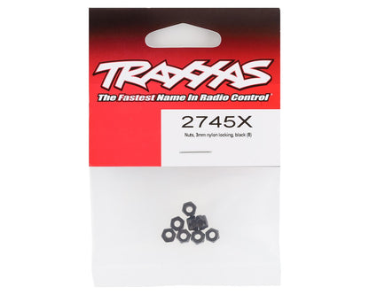 Traxxas 3mm Nylon Locking Nuts Black (8)
