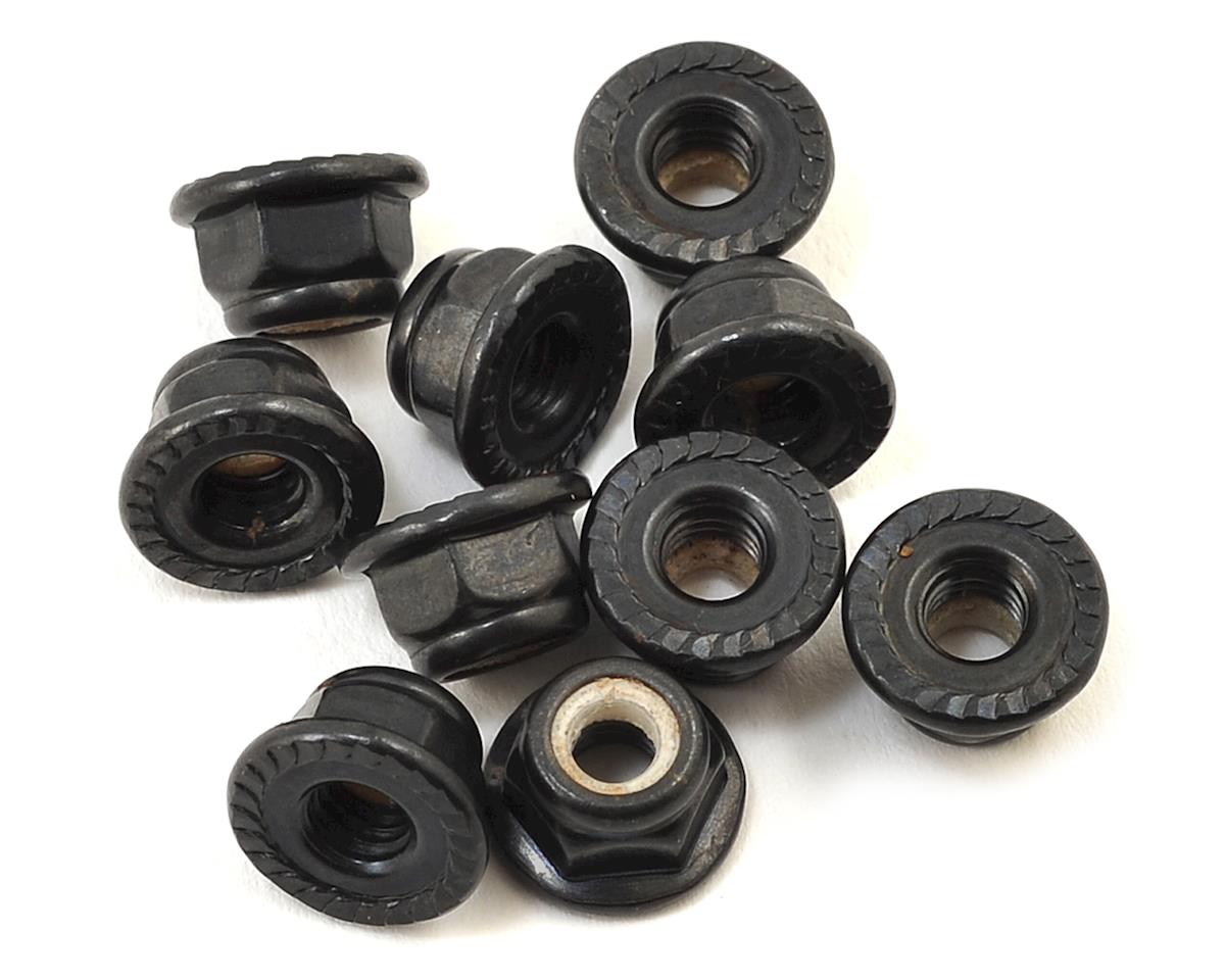 Traxxas Serrated Flanged Nylon Locking Nut (Black) (10)