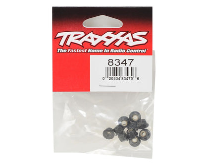 Traxxas Serrated Flanged Nylon Locking Nut (Black) (10)