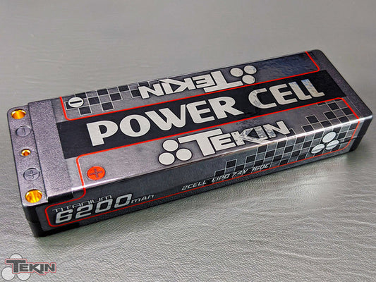 Tekin Titanium Power Cell 2S LCG Stick 160C LiPo Battery (7.4V/6200mAh) w/5mm Bullets