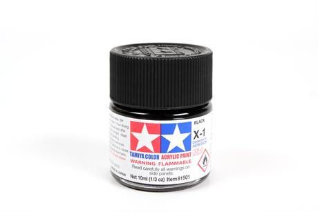 Tamiya Acrylic Mini X-1 Black 1/3 oz - TAM81501