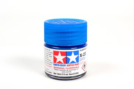 Tamiya Acrylic Mini X-23 Clear Blue 1/3 oz - TAM81523