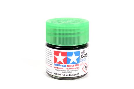 Tamiya Acrylic Mini X-25 Clear Green 1/3 oz - TAM81525