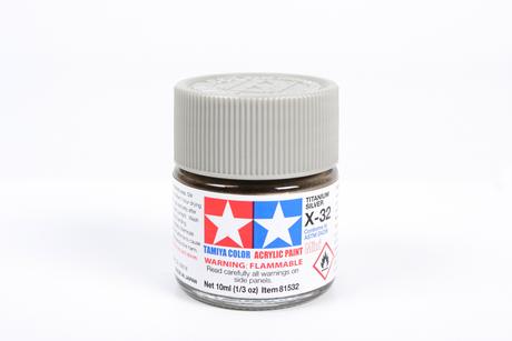 Tamiya Acrylic Mini X-32 Titanium Silver 1/3 oz - TAM81532