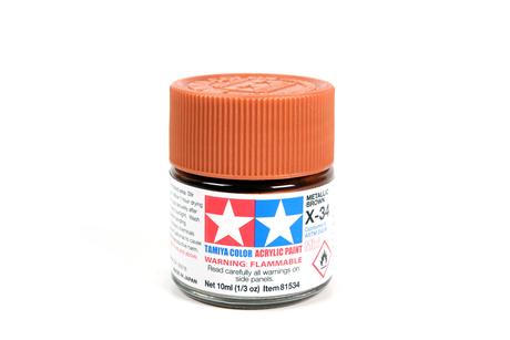 Tamiya Acrylic Mini  X-34 Metallic Brown  1/3 oz - TAM81534