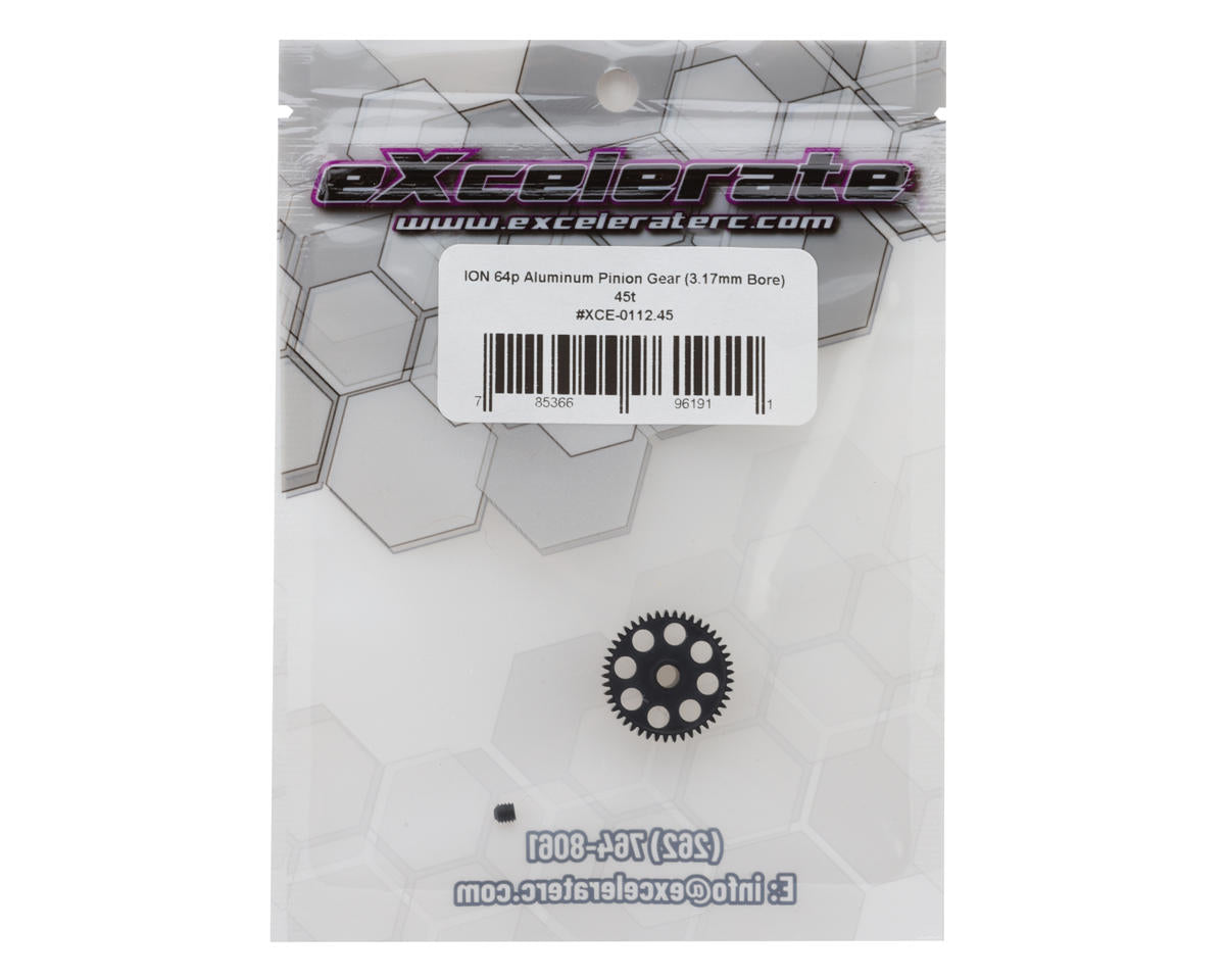 eXcelerate ION Aluminum 64p Pinion Gear (3.17mm Bore) (45T)