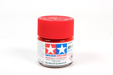 Tamiya Acrylic Mini  XF-7 Flat Red 1/3 oz - TAM81707