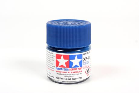 Tamiya Acrylic Mini  XF-8 Flat Blue 1/3 oz - TAM81708