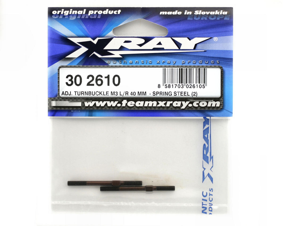 XRAY Adjustable Turnbuckle L/R 40mm - Spring Steel (2)