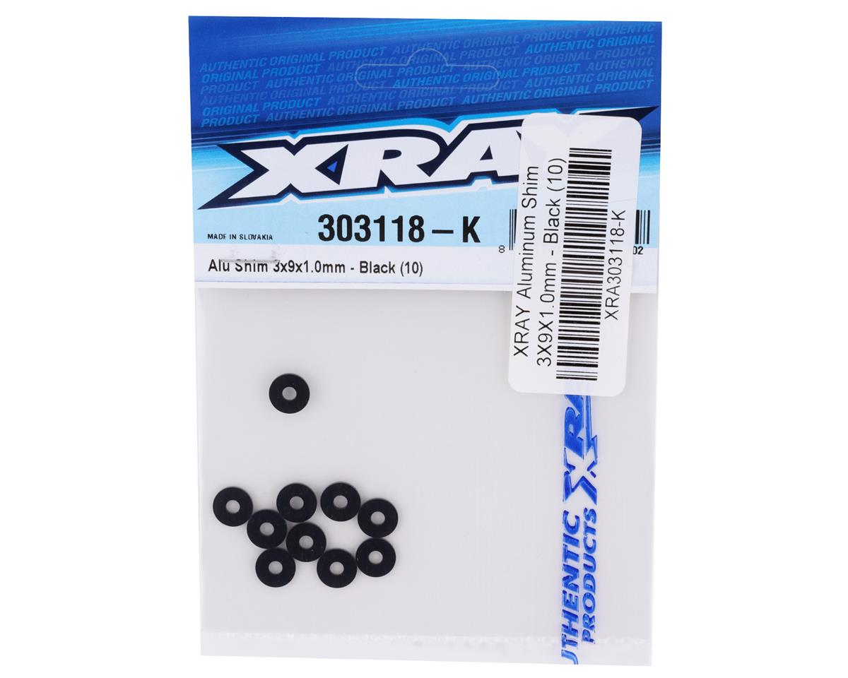 XRAY 3X9X1.0mm Aluminum Shim (Black) (10)