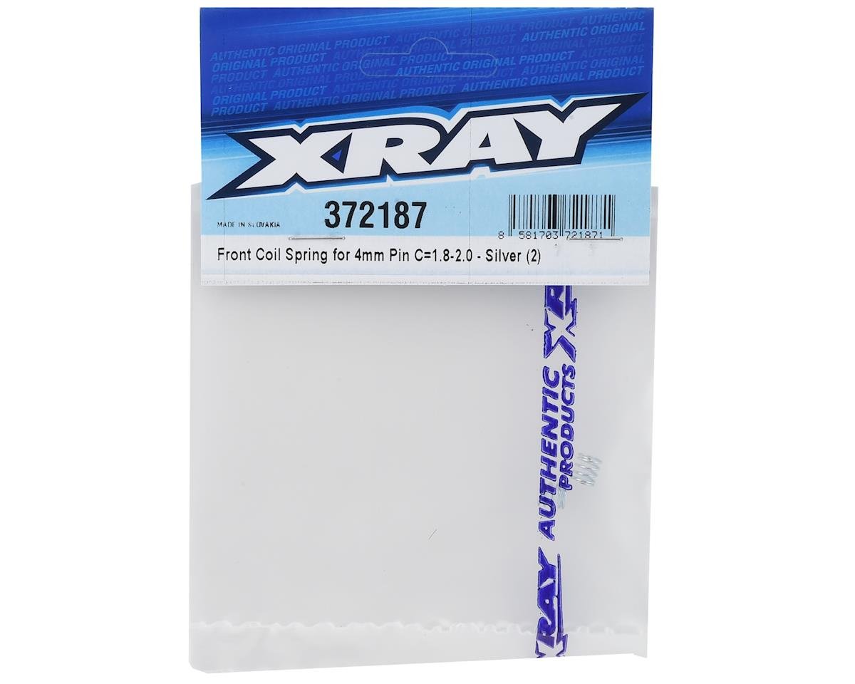 XRAY X12 4mm Pin Front Coil Spring (Silver) (2) (C=1.8 - 2.0) #372187