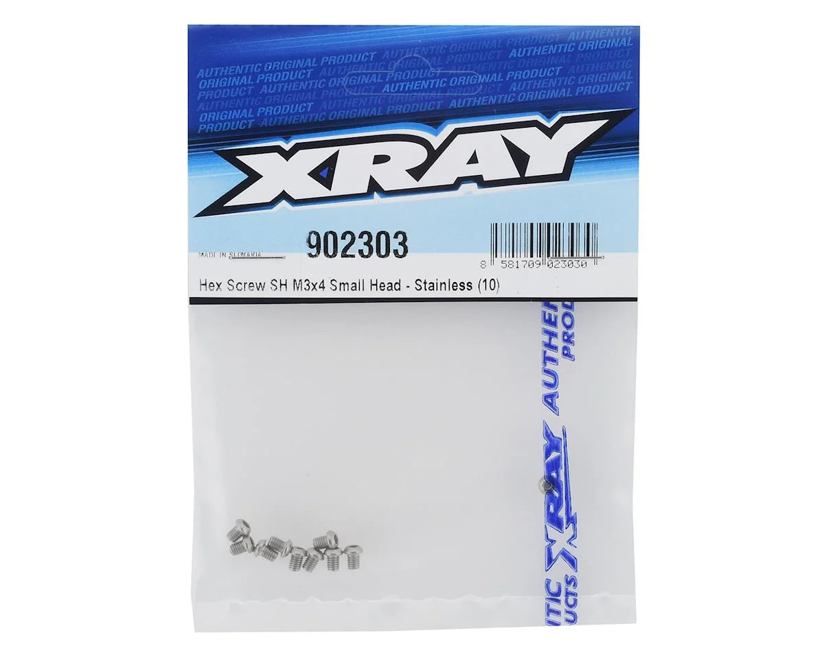 XRAY 3x4mm Stainless Button Head Hex Screw (10)