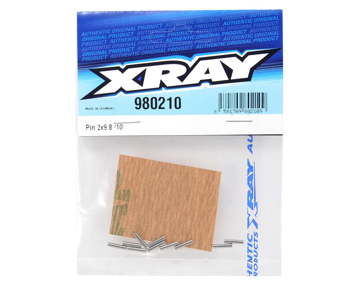 XRAY 2x9.8mm Polished Chrome Pin (10) #980210